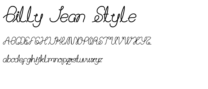 Billy Jean Style font